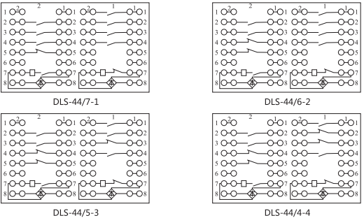 DLS-44/4-4雙位置繼電器內(nèi)部連接線圖片3