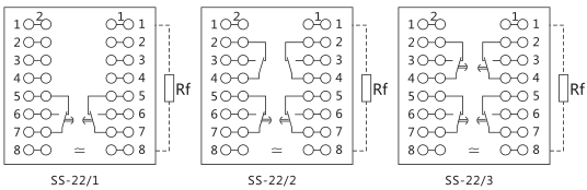 SS-22型時(shí)間繼電器內(nèi)部接線(xiàn)及外引接線(xiàn)圖片