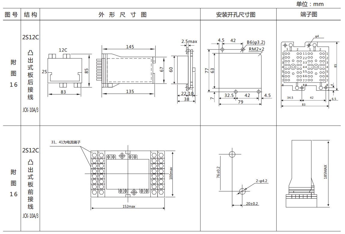 DZ-432中間繼電器外形及開(kāi)孔尺寸