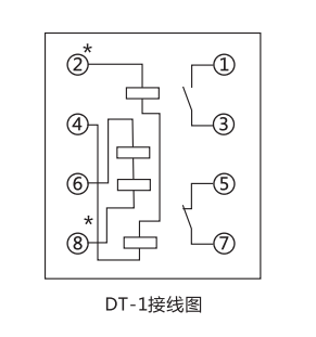 DT-1/200同步檢查繼電器內(nèi)部接線(xiàn)及外部接線(xiàn)圖